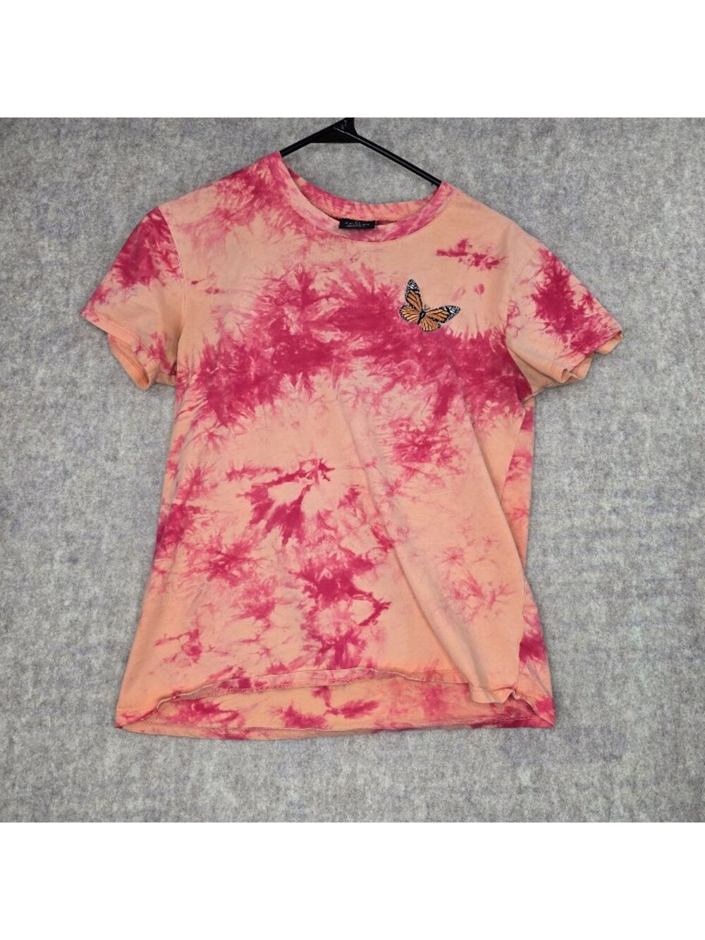 Empyre Small Tie-Dye T-Shirt With Butterfly & Skeleton Print